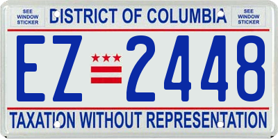 DC license plate EZ2448