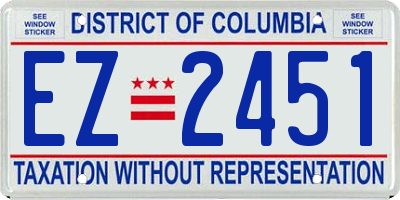 DC license plate EZ2451