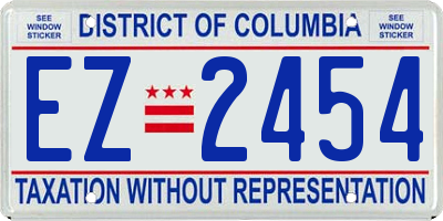 DC license plate EZ2454