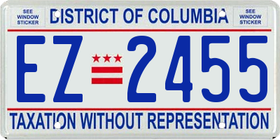 DC license plate EZ2455