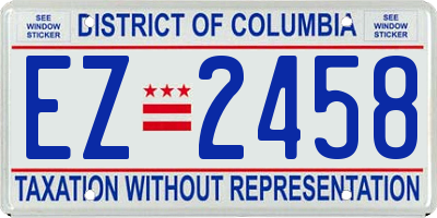 DC license plate EZ2458