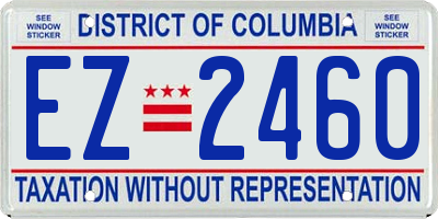 DC license plate EZ2460