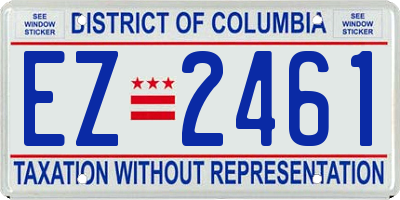 DC license plate EZ2461