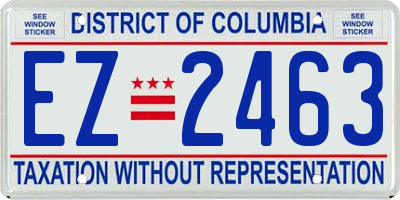 DC license plate EZ2463