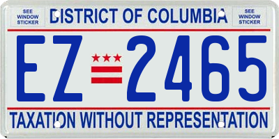 DC license plate EZ2465