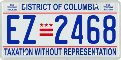 DC license plate EZ2468