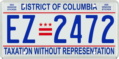 DC license plate EZ2472