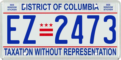 DC license plate EZ2473