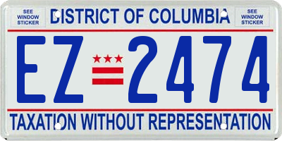 DC license plate EZ2474