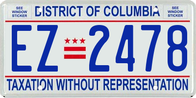 DC license plate EZ2478