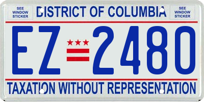 DC license plate EZ2480