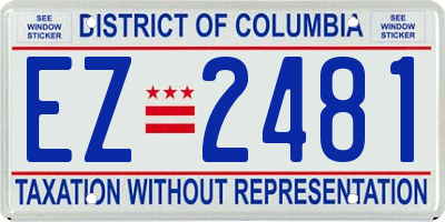 DC license plate EZ2481