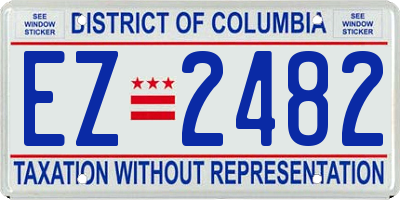 DC license plate EZ2482