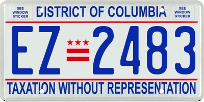 DC license plate EZ2483