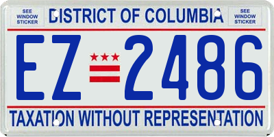 DC license plate EZ2486