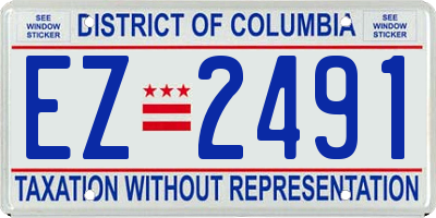 DC license plate EZ2491