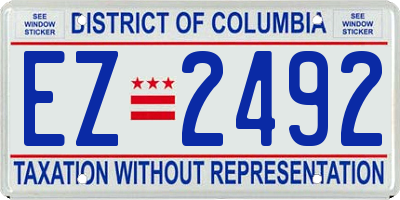 DC license plate EZ2492