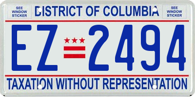 DC license plate EZ2494