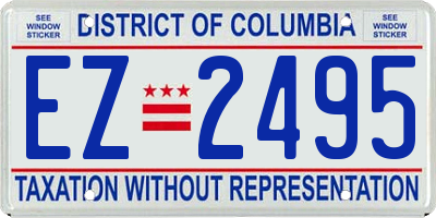 DC license plate EZ2495