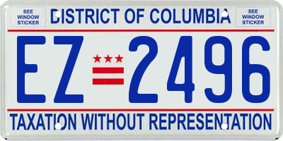 DC license plate EZ2496