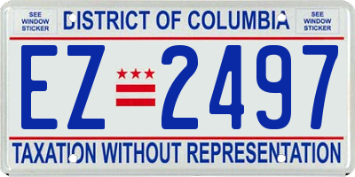 DC license plate EZ2497