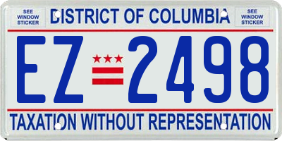 DC license plate EZ2498