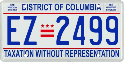 DC license plate EZ2499