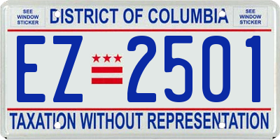 DC license plate EZ2501