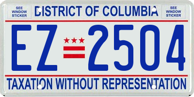 DC license plate EZ2504