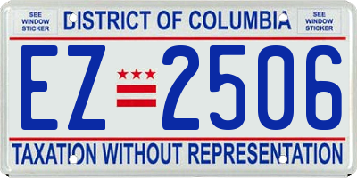 DC license plate EZ2506