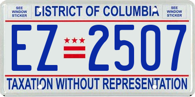 DC license plate EZ2507