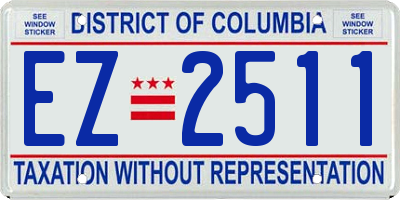 DC license plate EZ2511