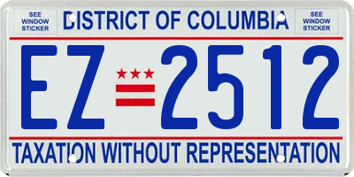 DC license plate EZ2512