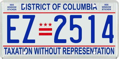 DC license plate EZ2514