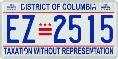 DC license plate EZ2515