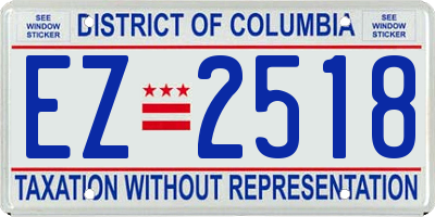 DC license plate EZ2518