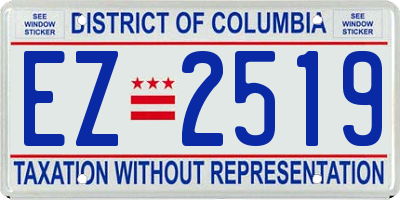 DC license plate EZ2519