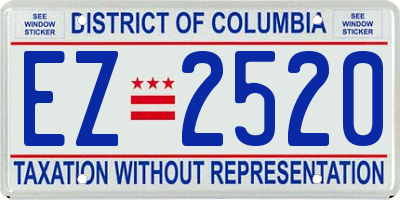 DC license plate EZ2520