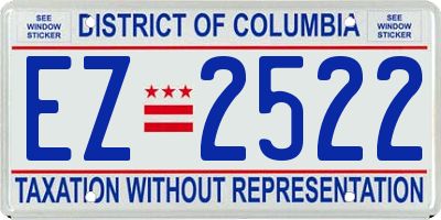 DC license plate EZ2522