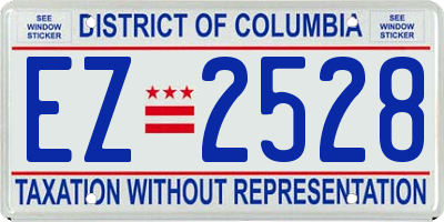 DC license plate EZ2528