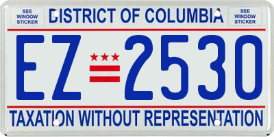 DC license plate EZ2530