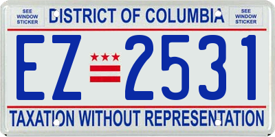 DC license plate EZ2531