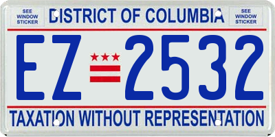 DC license plate EZ2532