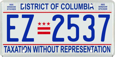 DC license plate EZ2537