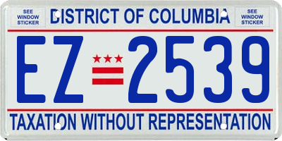 DC license plate EZ2539