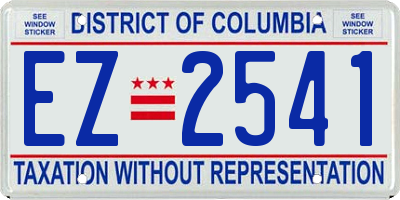 DC license plate EZ2541