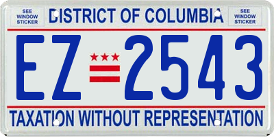 DC license plate EZ2543