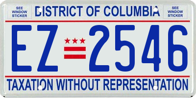 DC license plate EZ2546