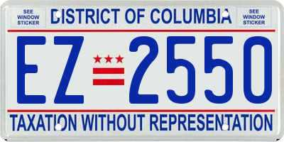 DC license plate EZ2550