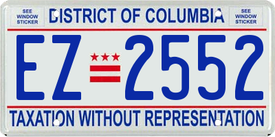 DC license plate EZ2552